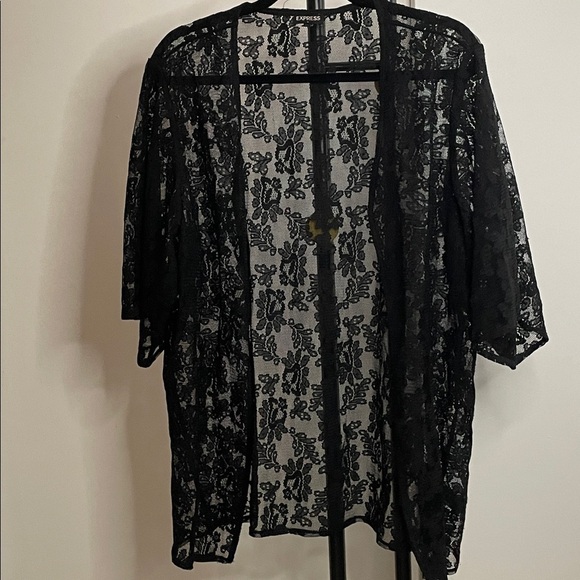 Express Tops - Express Black Lace Kimono Cardigan Sz Small